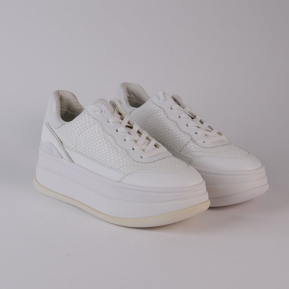Michael Kors Romey Lace-up Platform - White/Reptile  - NWOT - Size 9
